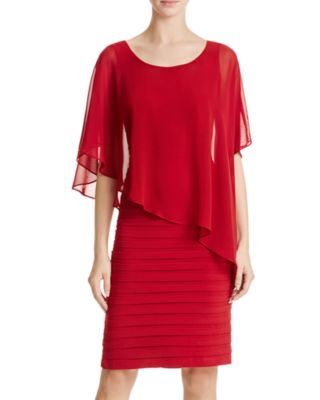 Adrianna Papell Chiffon Capelet Dress