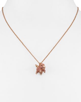 kate spade new york Mini Flying Pig Pendant Necklace, 16