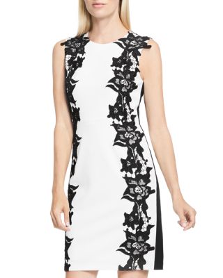 VINCE CAMUTO Lace Trim Two-Tone Dress