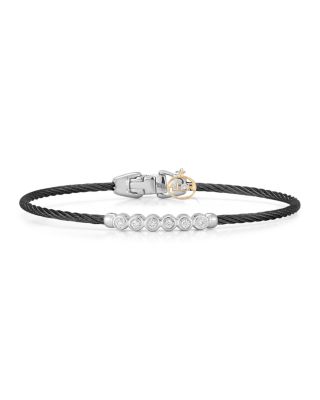 ALOR Pavé Diamond Black Cable Bangle