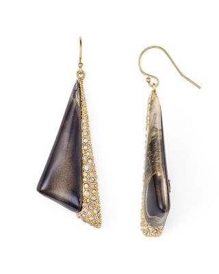 Alexis Bittar Crystal & Lucite Futurist Drop Earrings