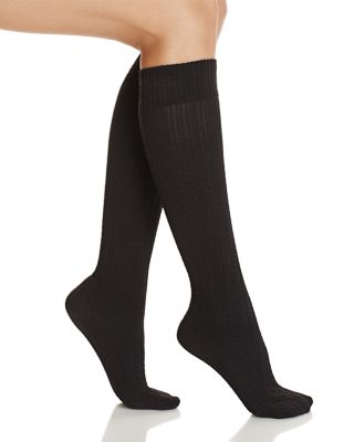 HUE Cable Texture Knee Socks