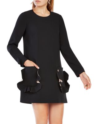 BCBGMAXAZRIA Nikita Ruffle-Trim Shift Dress