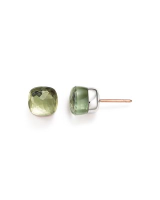 Pomellato Nudo Earrings with Prasiolite in 18K Rose and White Gold