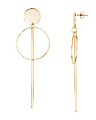 Argento Vivo Disc, Circle and Bar Drop Earrings