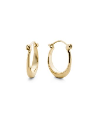 Shinola 14K Yellow Gold Small Crescent Dome Hoop Earrings