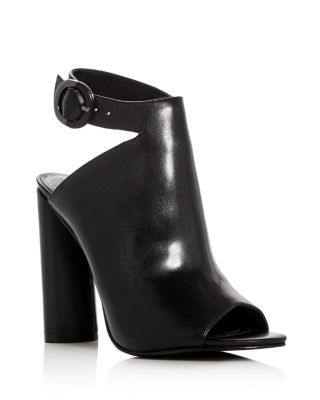 KENDALL and KYLIE Gigi Leather Peep Toe High Heel Booties