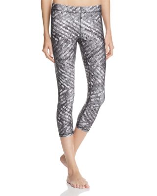 Terez Silver Sequin Capri Leggings