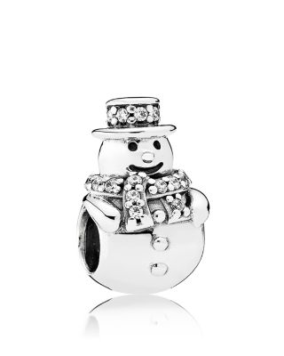 PANDORA Charm - Sterling Silver & Cubic Zirconia Snowman, Moments Collection