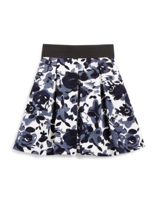 AQUA Girls' Pleated Floral Skirt - Sizes S-XL