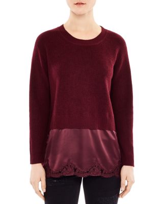 Sandro Aiela Silk-Trimmed Layered-Look Sweater