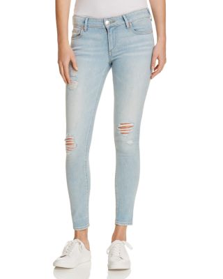 True Religion Casey Super Skinny Jeans in Paperback Blue Destroyed