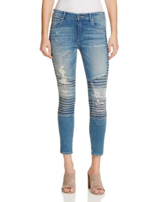 True Religion Halle Moto Jeans in Blue City