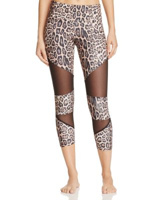 ONZIE Leopard and Mesh Capri Leggings