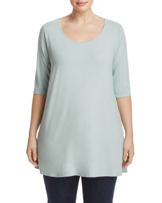 Eileen Fisher Plus Scoop Neck Elbow-Sleeve Tunic