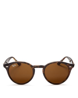 Ray Ban Ray-ban Phantos Round Sunglasses, 51mm In Dark Havana/dark Brown Solid