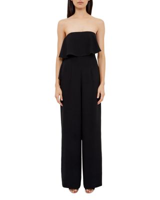 TED BAKER TEARA STRAPLESS ASYMMETRIC JUMPSUIT,WA7WTEARA00-BLACK
