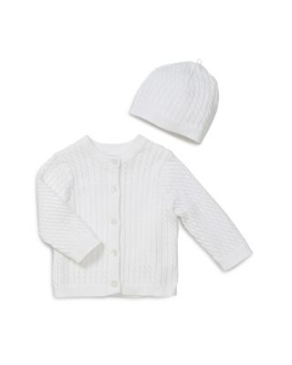 Little Me Infant Unisex Cable Knit Hat and Sweater - Sizes 3-12 Months