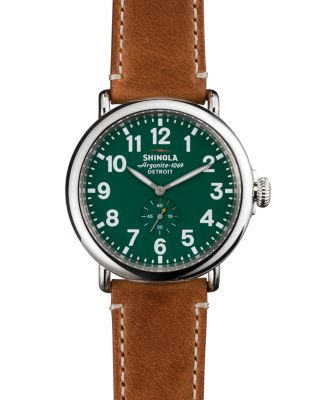 Shinola The Runwell Brown & Green Dial Watch, 47mm