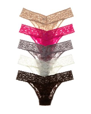 Hanky Panky Original-Rise Thongs, Set of 5 #4811F