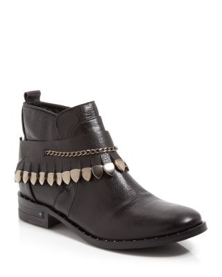 Freda Salvador Star Fringe Overlay Flat Booties