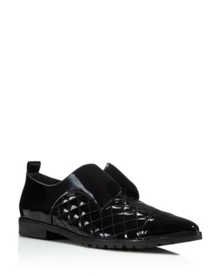 Alice and Olivia Gia Patent Quilted Oxford Flats