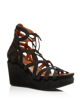 GENTLE SOULS GENTLE SOULS JOY LACE UP WEDGE SANDALS,GS01215NU