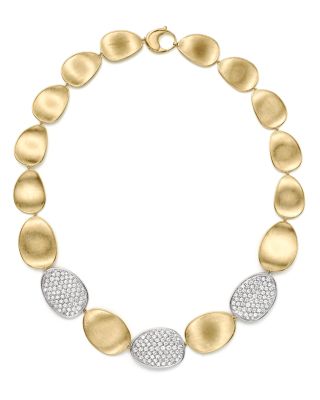 Marco Bicego Diamond Lunaria Large Collar Necklace in 18K Gold, 17.75