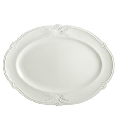 Gien France Rocaille White Oval Platter