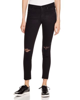 MOTHER Looker Ankle Fray Jeans in Guilty as Sin