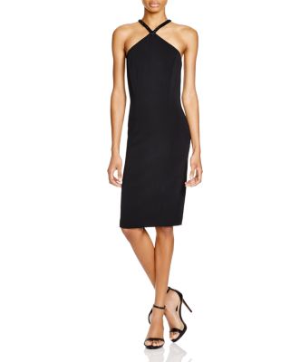 Carmen Marc Valvo Sleeveless Embellished Neck Dress