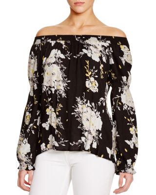 KNOT SISTERS Rizzo Floral Off-The-Shoulder Top