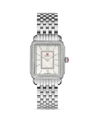 MICHELE Deco II Diamond Dial Watch Head, 26mm x 27.5mm & Deco II Bracelet, 16mm