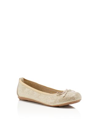 Stuart Weitzman Girls' Fannie Metallic Ballerina Flats - Little Kid, Big Kid