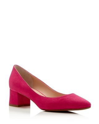 Aquatalia Phoebe Weatherproof Diamond Embossed Suede Mid Heel Pumps