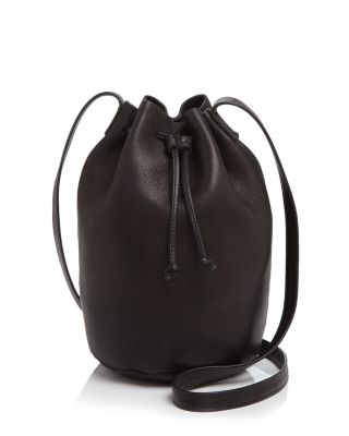 Baggu Drawstring Leather Bucket Bag