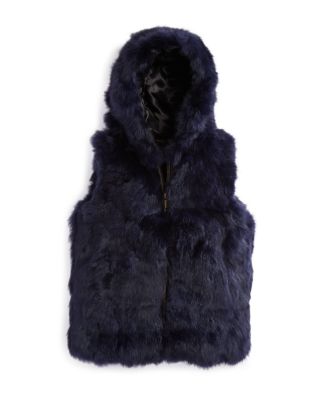 Surell Girls' Hooded Fur Vest - Sizes S-XL