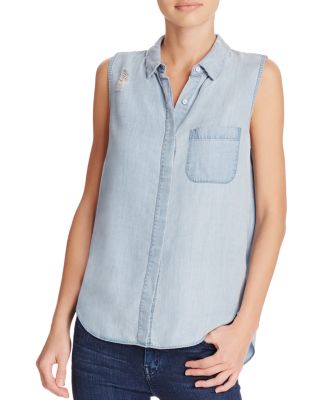 DL1961 N7th & Kent Sleeveless Chambray Shirt - The Blue Shirt Shop