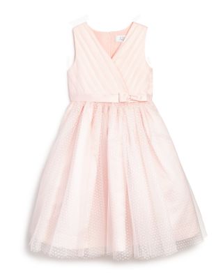 US Angels Girls' Tulle Overlay Ballerina Flower Girl Dress - Sizes 7-14