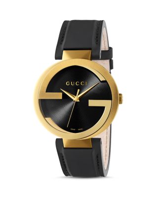 Gucci Interlocking Watch with Leather Strap, 42mm