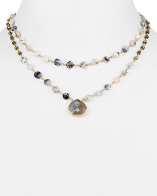 Ela Rae Leandra Double Layer Necklace, 14