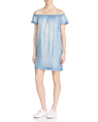 Bella Dahl Chambray Off-The-Shoulder Dress