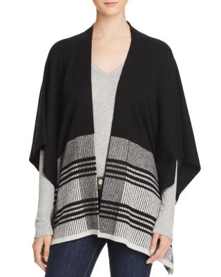 C by Bloomingdale's Color-Block Wool-Blend Poncho