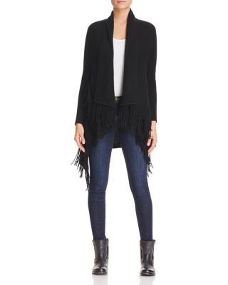 C by Bloomingdale's Fringe-Trimmed Wool-Blend Cardigan