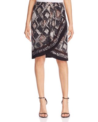 NIC and ZOE Scaled Faux Wrap Skirt