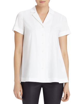 Lafayette 148 New York Paula Notch Collar Blouse