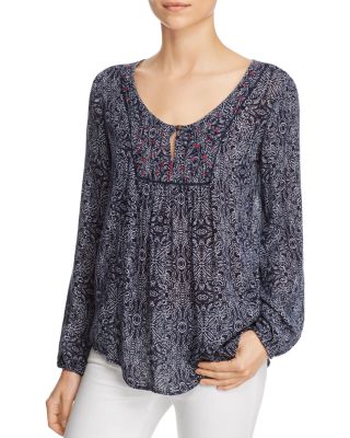 Velvet by Graham & Spencer Batik Printed Blouse