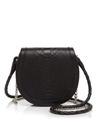 Lili Radu Python-Embossed Saddle Bag