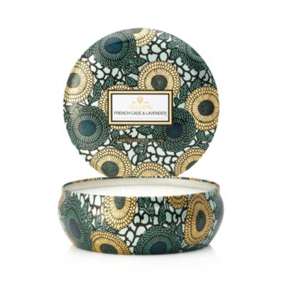 Voluspa Japonica Limited 3 Wick Decorative French Cade and Lavender Tin Candle