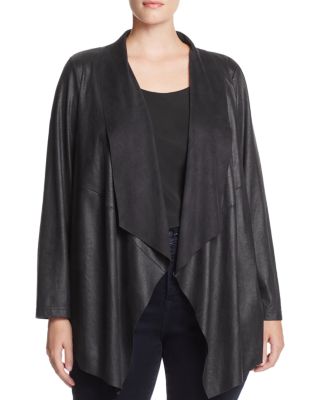 Bagatelle Plus Draped Faux Leather Jacket